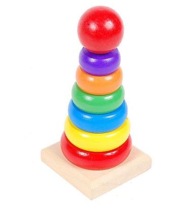 China Wholesale Luxury Wooden Tower Kids Early Education Rainbow Educational Toys Puzzles for sale