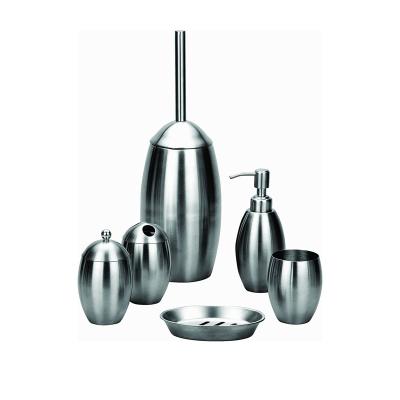 China Sustainable Oval Shape Bathroom Accessories Set Modern Stainless Steel Bathroom Accessories Set 6 Pieces for sale