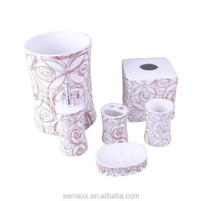 China Viable Hot Selling Hotel Bathroom Accessories 6pcs Ceramic Ceramic Full Sets High Quality Hotel Bathroom Accessories for sale