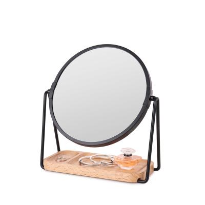 China Storage Mirror Makeup Mirror Double Sided Vanity Vintage Metal Cosmetic Mirror Beauty Make Up Mirror for sale