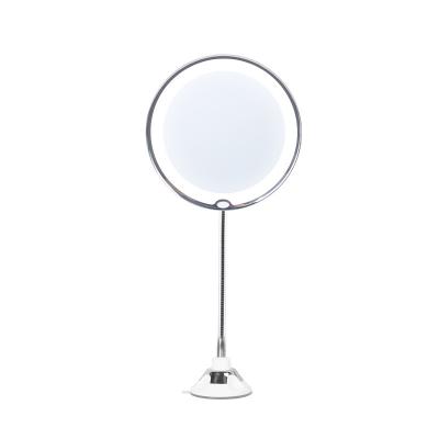 China Magnifying LED Bathroom Wall Mounted Mirror With Suction Cup 360 Rotating Cosmetic Mirror for sale