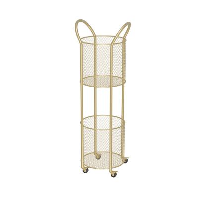 China Unique Stocked Household Luxury Items Gold Color Kitchen Storage Racks Metal Storage Racks And Racks for sale