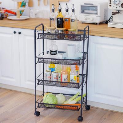 China Viable Hot Sales 4 Layers Kitchen Storage 2021 Storage Trolley Organizer Kitchen Storage Shelves for sale