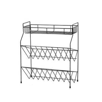 China 3 Tier Metal Wire Spice Rack Metal Kitchen Storage Desktop Rack Viable Popular Kitchen Storage Rack for sale