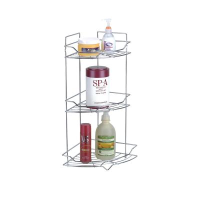 China Design 3L Bathroom Base Corner Rack With Chrome Plating For Home Bathroom for sale