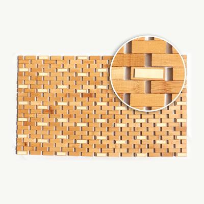 China Weaving Bathroom Floor Rug Sustainable Bamboo Foldable Anit-Slip Mat Bamboo Mat for sale