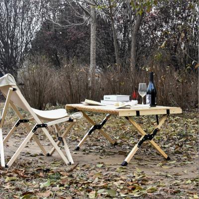 China Wood Grain Aluminum Folding Egg Roll Tables Multifunctional Tools Outdoor Furniture Portable Camping Tea Table For Picnic for sale