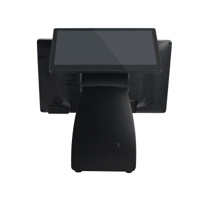 China 15.6 Inch Point Of Sale Hardware J1900 Windows Dual Screen POS Cost Effective Desktop Machine With 64G Thermal Printer for sale