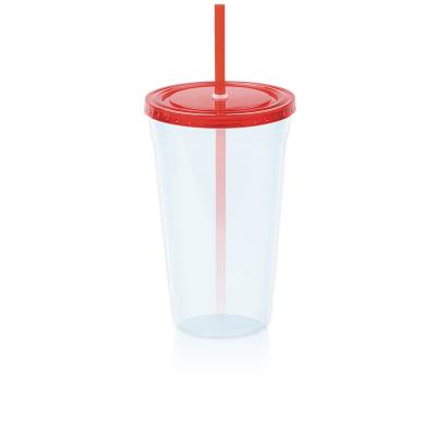 China 16oz Double wall acrylic tumbler with straw for a cold drink & dry hands! for sale