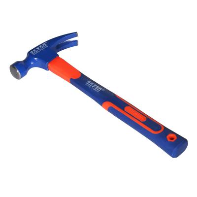 China Claw Hammer 500g 65% Fiberglass Handle Powder Coated Straight Claw Hammer for sale