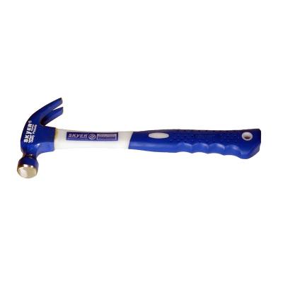 China Strong Power 8oz 65% Fiberglass Grip Powder Coated Claw Hammer for sale