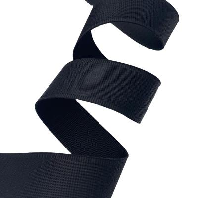 China High Tenacity Woven Sharpening Sling Cane Bag Strap Webbing Tape Reflective Black Polyester Roll Webbing for sale