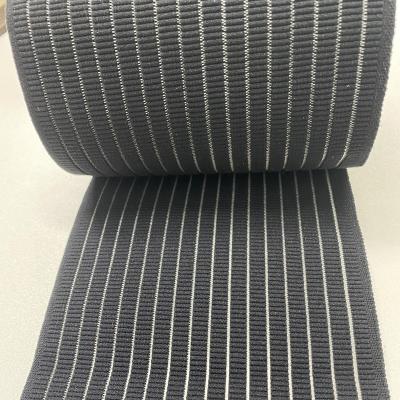 China Hot Supply High Density High Density Elastic Band Factory Sale Eco Friendly Nylon Latex Polyester Webbing Flat Strap for sale