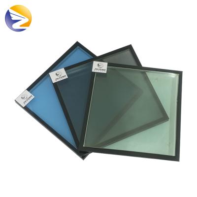 China Yard 20mm 24mm Low-E Green Color Blue Gray Glass For Curtain Wall for sale