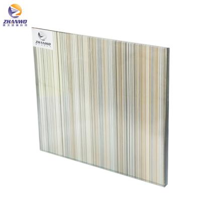 China Decorative laminated yard 11.52mm tempered glass for interior decoration and partition wall for sale