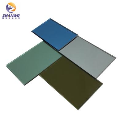 China Yard 5mm 6mm Color Heat Reflective Gray Green Blue Window Wall Tempered Glass and Curtain for sale