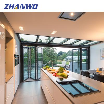 China Waterproof Windproof Folding Doors Double Glass Aluminum Patio Doors Factory Price for sale