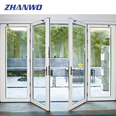 China Windproof Profile Aluminum Alloy Bathroom Profile Swing Doors for sale