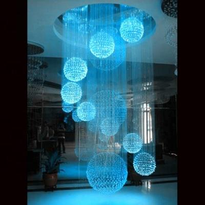 China Hotel LED Color Changing Fiber Optic Chandelier Lighting Modern Crystal for sale