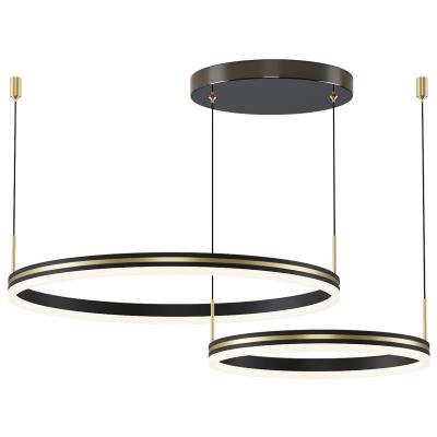 China Minimalist Modern Aluminum Murano Glass 80 Ring Interior Lamp Led Pendant Light Modern Minimalist Hotel Black Acrylic Living Room 360 100 for sale