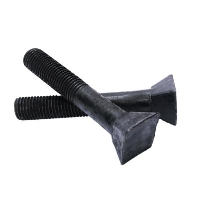 China Hot Forging Carbon Steel Ball Mill Bolts Oxide Bucket Crusher Coating Screw Flat Black Square Head Bucket Screws for sale