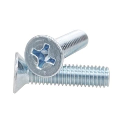 China High Quality And Low Price Phillips Zinc Plated Machine Carbon Steel Flat Screw for sale