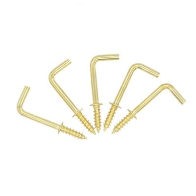 China Self Tapping Brass Binding Shape Screw Hooks L Shaped Hook for sale