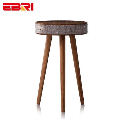 China Ebri Smart Table Living Room Furniture Small Log Extendable Radio Charger Speaker Side Table Coffee Table With Speaker for sale