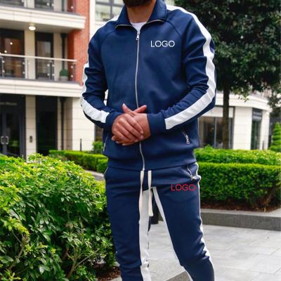 China Men's Antibacterial Custom Casual Equipment Tracksuit Sports Workout Sweatsuits For Men Jogging Suits Sets Zipper 2 Pcs Sports Full Gym Sweatsuit for sale