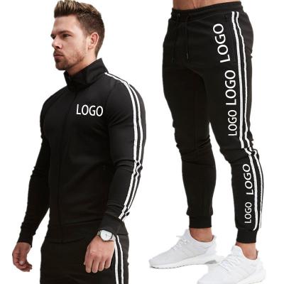 China Custom Logo Spring Winter Tracksuit Breathable For Men's Cotton Lapel Zipper Cardigan Mens Sweatsuit Gym Wear Jogging Running Mens Sport for sale