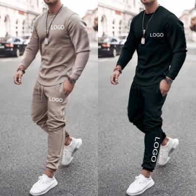 China Customized 3XL Antibacterial Plus Size Mens Solid Crewneck Mens Tracksuit Plain Hoodies Sweatpants Sweatshirt Tracker Set 2 Piece Pant Set for sale