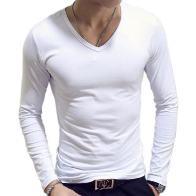 China Plus Size Autumn Winter Viable Shirts For Mens Apparels Mens V Neck Solid Color Polyester Mens Casual Wear Cheap Logo Custom for sale