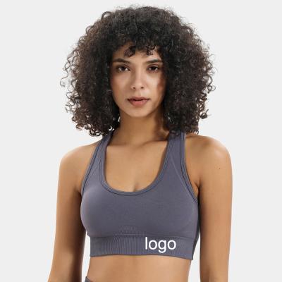 China Antibacterial Logo Seamless Yoga Bra Custom Sports Cultivate Speed ​​Gym Workout Top Sports Culture Full Coverage Bra Women Top Women Activewear for sale