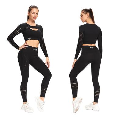 China High Quality Custom Logo Yoga Suit Tracksuits Women Breathable Long Sheath High Waist Quick Dry Legging Set Quick Dry Fitness Clothing for sale