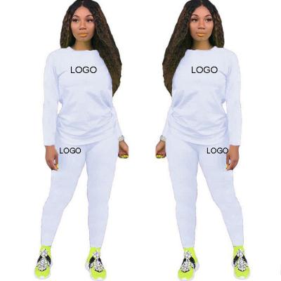 China QUICK DRY Custom Simple Round Neck Street Logo Street Logo Style Long Sleeve Sport Set For Women Autumn Winter Suits Women Jogging Casual Tow Piece Set for sale