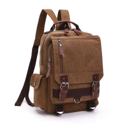 China Waterproof Men's Retro Vintage Canvas Rucksack School Bag Women Travel Bag Large Capacity Rucksack Outdoor Bag For Men for sale