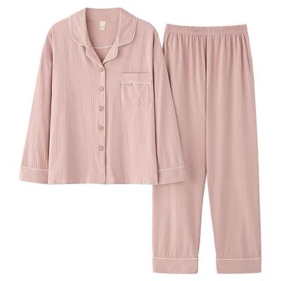 China Amazon 2021 Pajamas Pajamas Pijamas Mujer Algodon Loungewear Breathable Cotton Pajamas Long Sleeves Pajamas Set Two Piece Sleepwear for sale