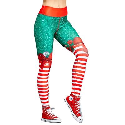 China S-009 2022 Popular New Arrivals Women's Breathable Christmas Printing Clothing Fitness Sports Pants Yoga Pants Gaiters for sale