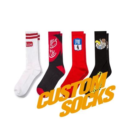 China Free Design QUICK DRY & Mockup Design Your Own Custom Crew Logo Socks Men Custom Socks for sale