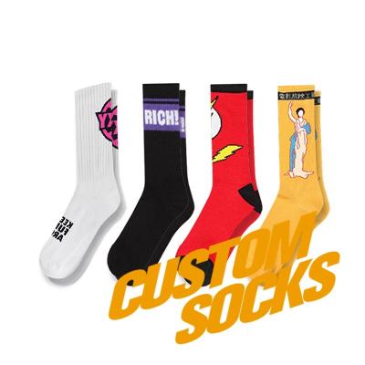 China Free Custom OEM QUICK DRY cotton socks design and mockup logo crew socks men bamboo custom made for sale