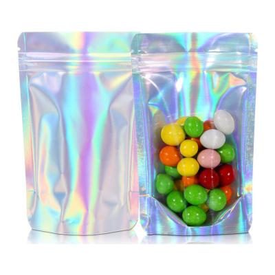 China Disposable Custom Resealable Ziplock Plastic Porcelain PE Hologram Online Shopping Bags Carrier For Edibles Snacks Candy for sale