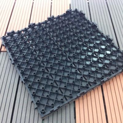 China Exterior Tiles WPC DIY TILES WITH PLASTIC BASE WITH INTERLOCKING SYSTEM for sale