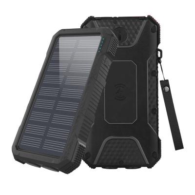 China Fast Charging Support QC3.0 Quick Charge Solar Power Bank 20000mah with 10W Wireless Charging and Dual SOS Flashlights for sale