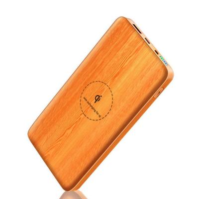 China Wooden model 2019 new! Wooden Wireless Power Bank 10000mAh With Wooden Pattern Finished for sale