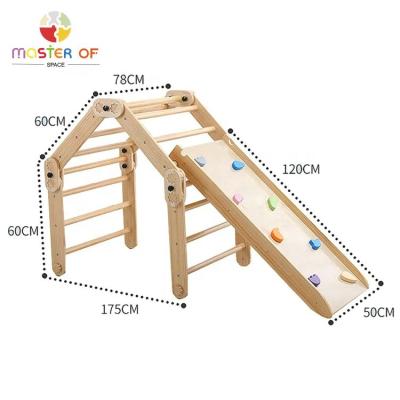 China 3 Years+ Factory Professional Toddlers Climbing Wooden Ladder Play Center With Ramp W01F062 for sale