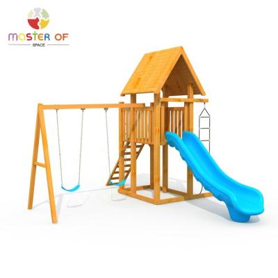 China 3 Years+ Outdoor Swing Sets And Playsets Wooden Playground Set For Children W01D181 for sale