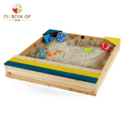 China 3 Years+ Kids Garden Foldable Wooden Playground Sandbox With Seats W01D159 for sale