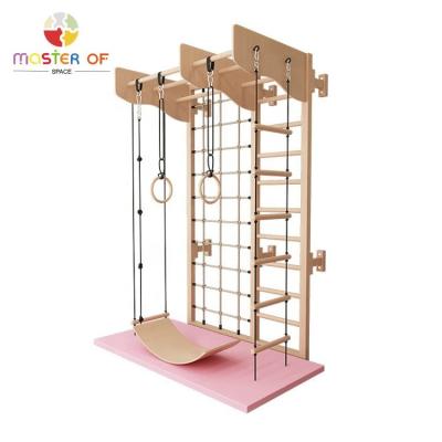 China 3 Years+ Indoor Wooden Swedish Ladder Wall Set Kids Wedge Bars For Exercise W01D171 for sale