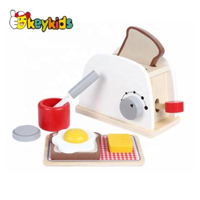 China 3 Years+ Wooden Pretend Play Set Kitchen Bread Machine Toaster Toy For Children W10D229 for sale