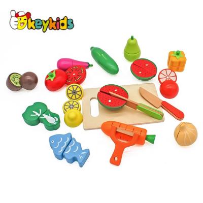 China 1 Years+ Educational Cutting Fruits And Vegetables Pretend Play Kitchen Toy Food Sets For Children W10B224 for sale